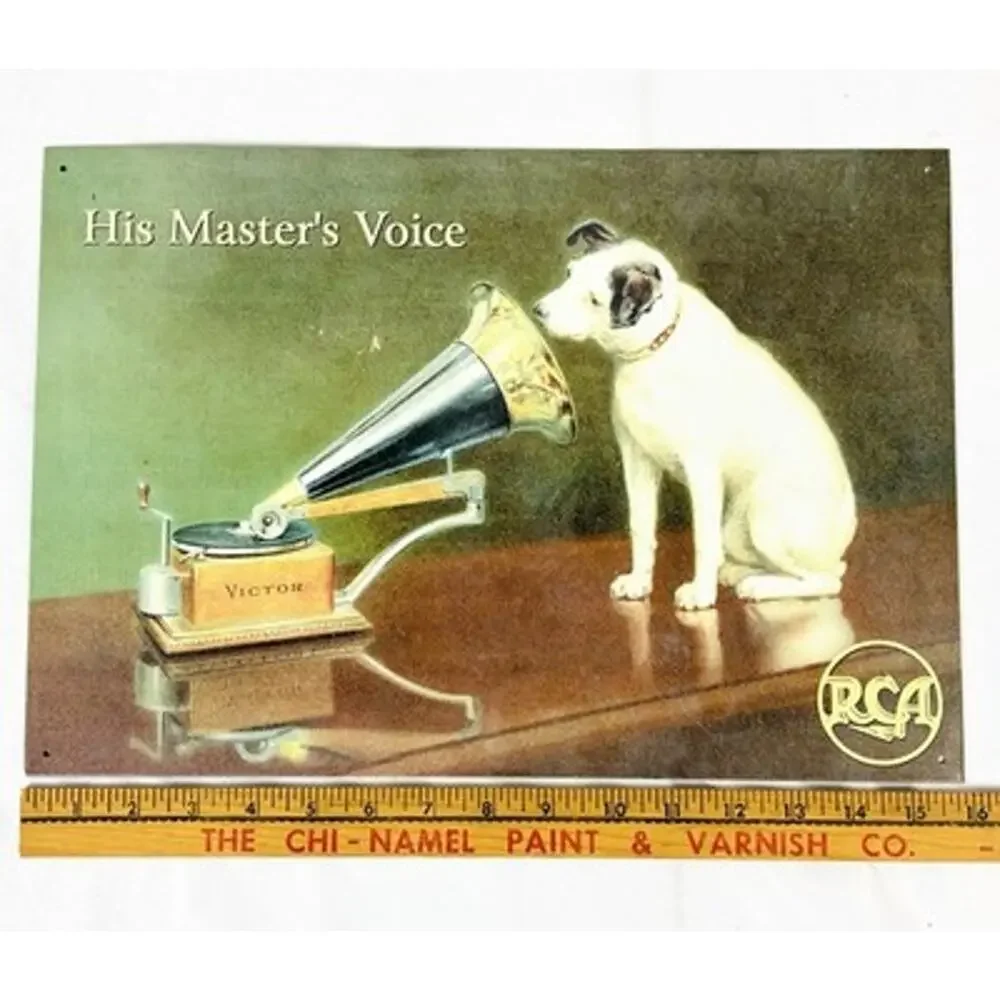 RCA Dog Nipper His Master's Voice - Reproduction Metal Sign 11